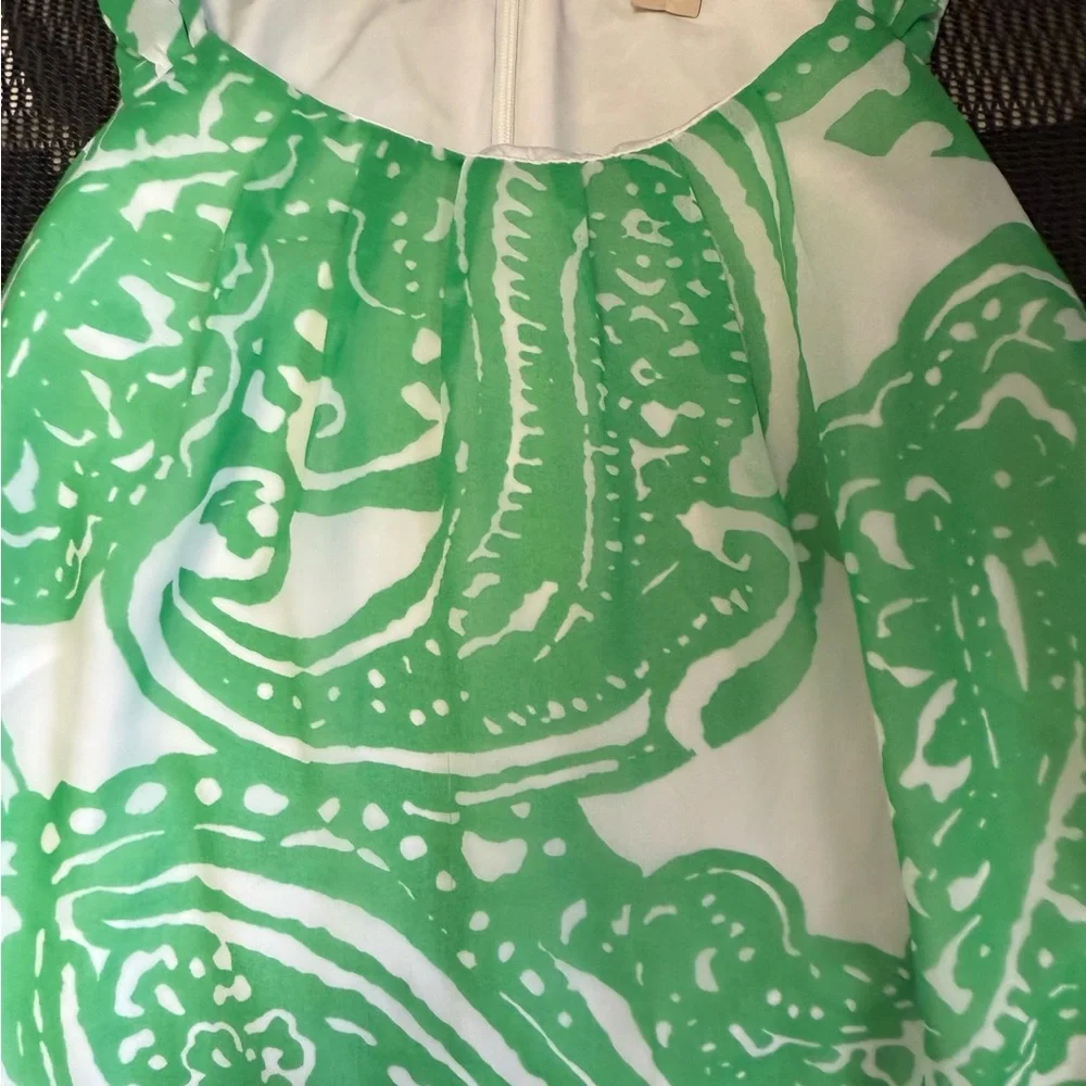 Banana Republic Shirt Womens Size 10 Green White Geometric Sleeveless Tank - Picture 4 of 5